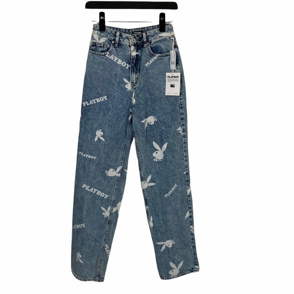 PACSUN X PLAYBOY Bunny Print 90s Boyfriend Jeans - Picture 3 of 11